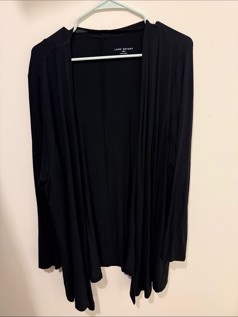 Lane Bryant Black Draped Open-Front Cardigan